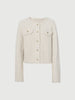 Metallic Thread Crewneck Knit Cardigan