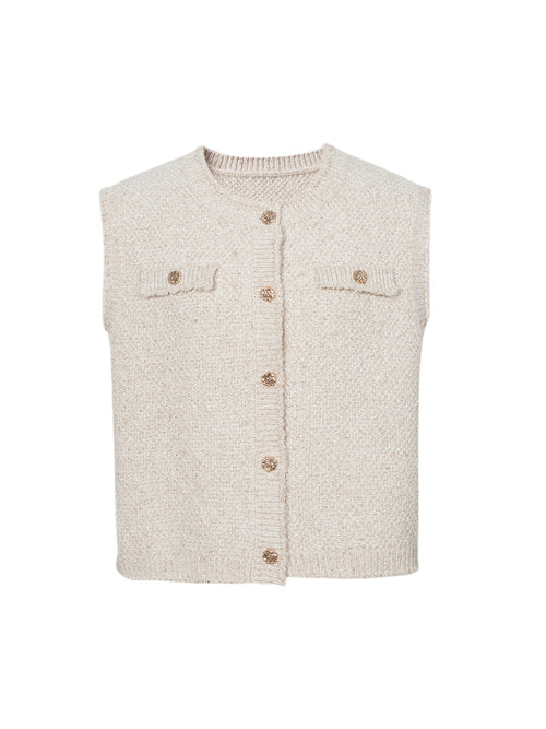 Load image 1 in gallery view. Tweed Knit Vest