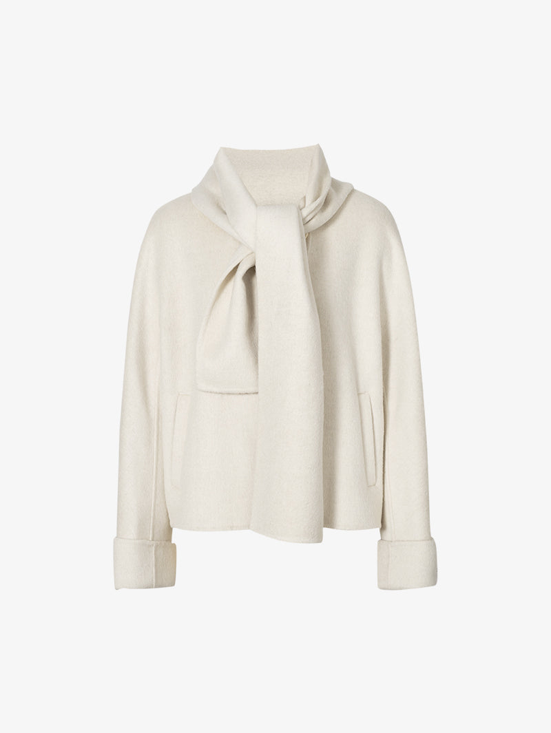 Wool Coat with Scarf