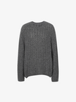 Gray Soft Ribbed Cashmere Silk Sweater