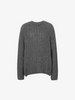 Gray Soft Ribbed Cashmere Silk Sweater