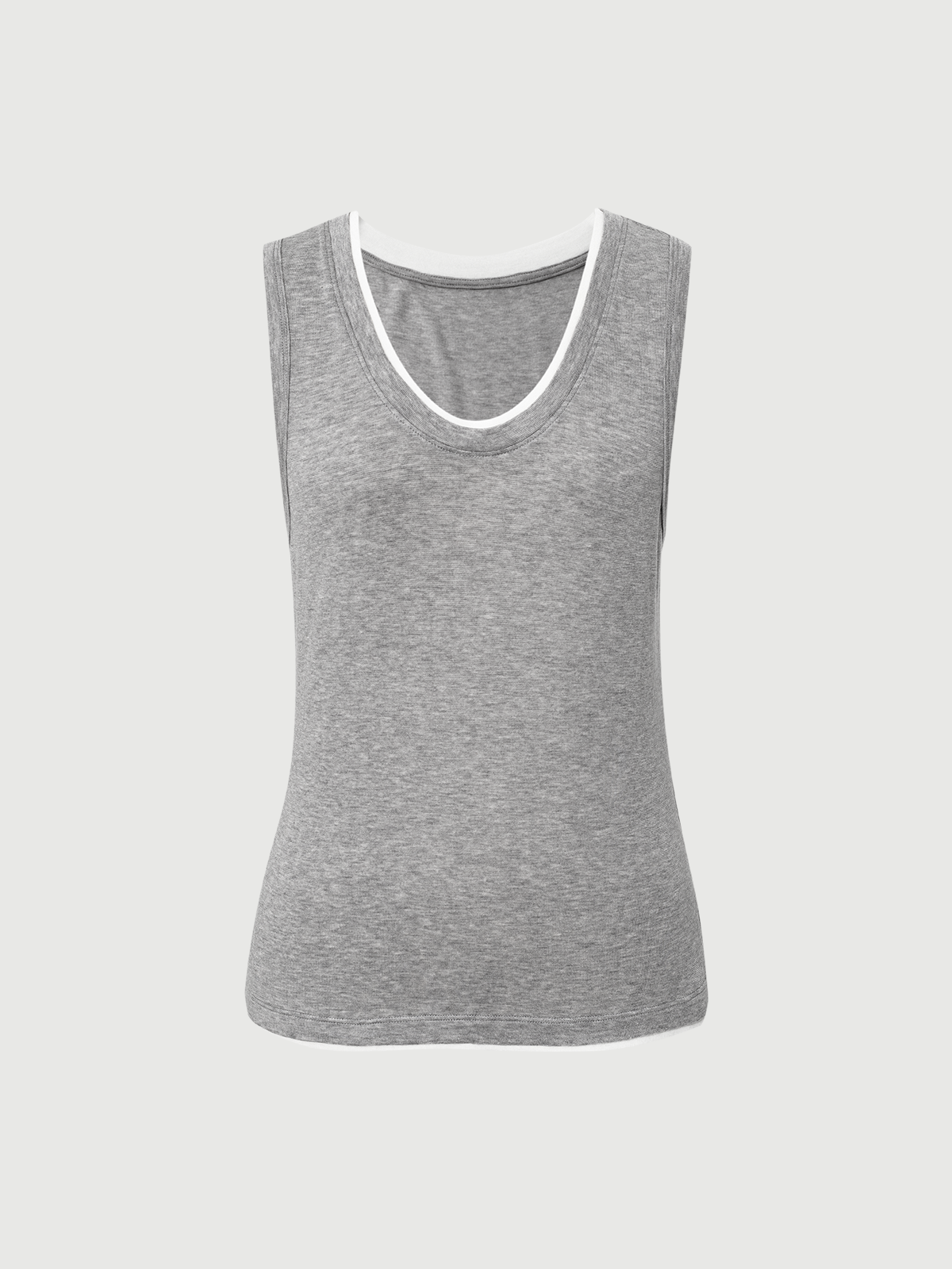 Lyocell U-Neck Sleeveless Fitted Tank Top