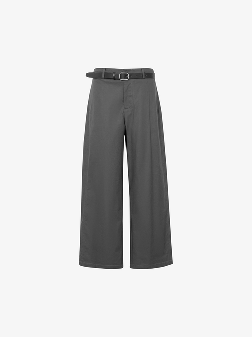 Load image 1 in gallery view. Slim-Fit Cropped Cotton Trousers