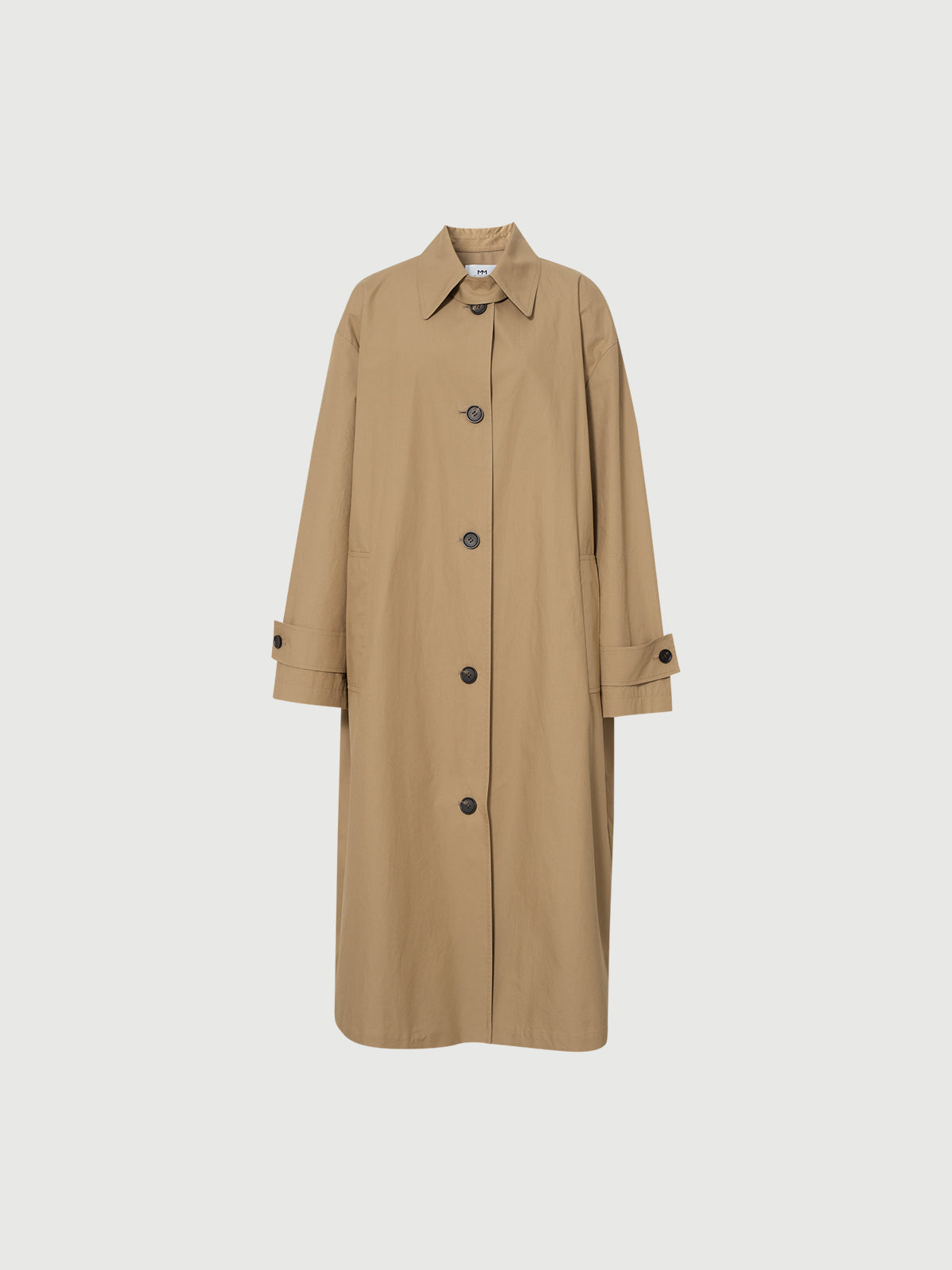Beltless Trench Coat with Throat Latch