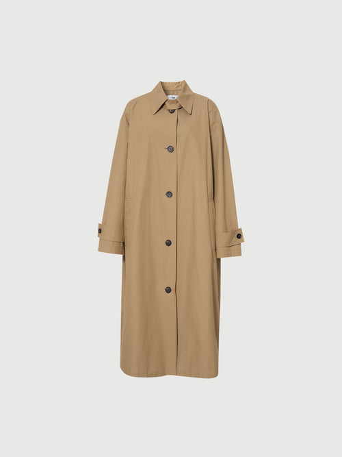 Load image 1 in gallery view. Beltless Trench Coat with Throat Latch
