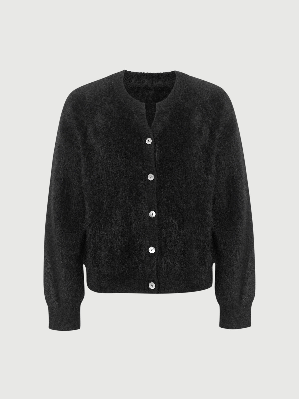 Brushed V-Neck Cashmere Cardigan