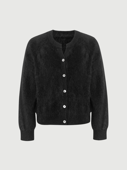 Load image 1 in gallery view. Brushed V-Neck Cashmere Cardigan