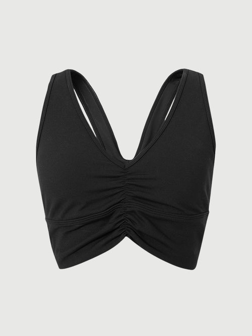 Load image 1 in gallery view. V Neck Yoga Knit Bra Top