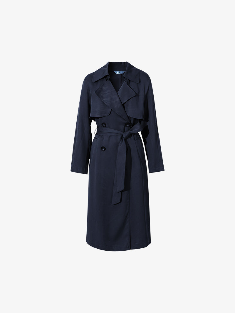 Pure Lyocell Trench Coat - MEILLEUR MOMENT OFFICIAL STORE NEW YORK 