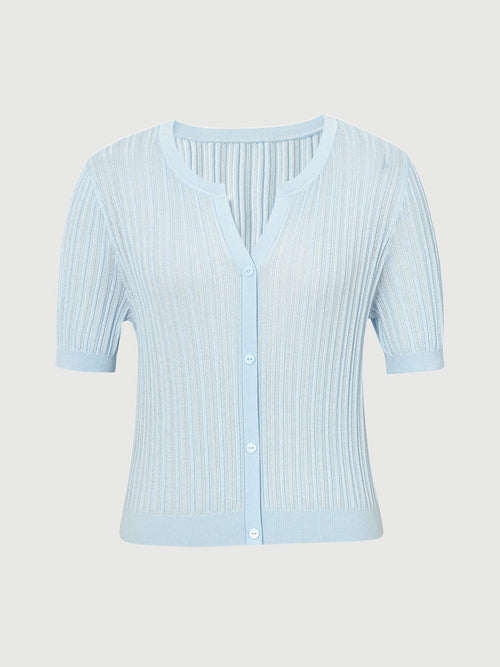 Load image 1 in gallery view. V Neck Knit Top