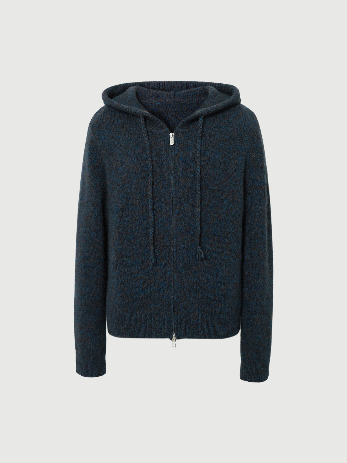 Hooded Silk-Cashmere Zip-Up Hoodie Sweater