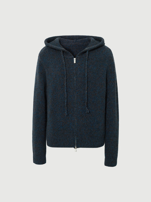 Load image 1 in gallery view. Hooded Silk-Cashmere Zip-Up Hoodie Sweater
