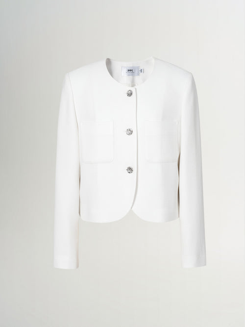 Load image 1 in gallery view. Tweed Cropped Jacket - MEILLEUR MOMENT OFFICIAL STORE NEW YORK 