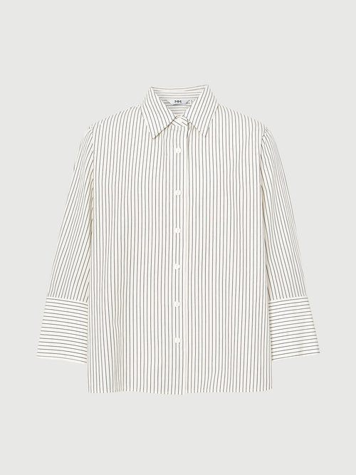 Load image 1 in gallery view. Pinstriped Pure Cotton Shirt