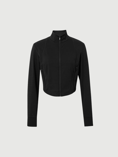 Load image 1 in gallery view. Yoga Zipper Cropped Jacket