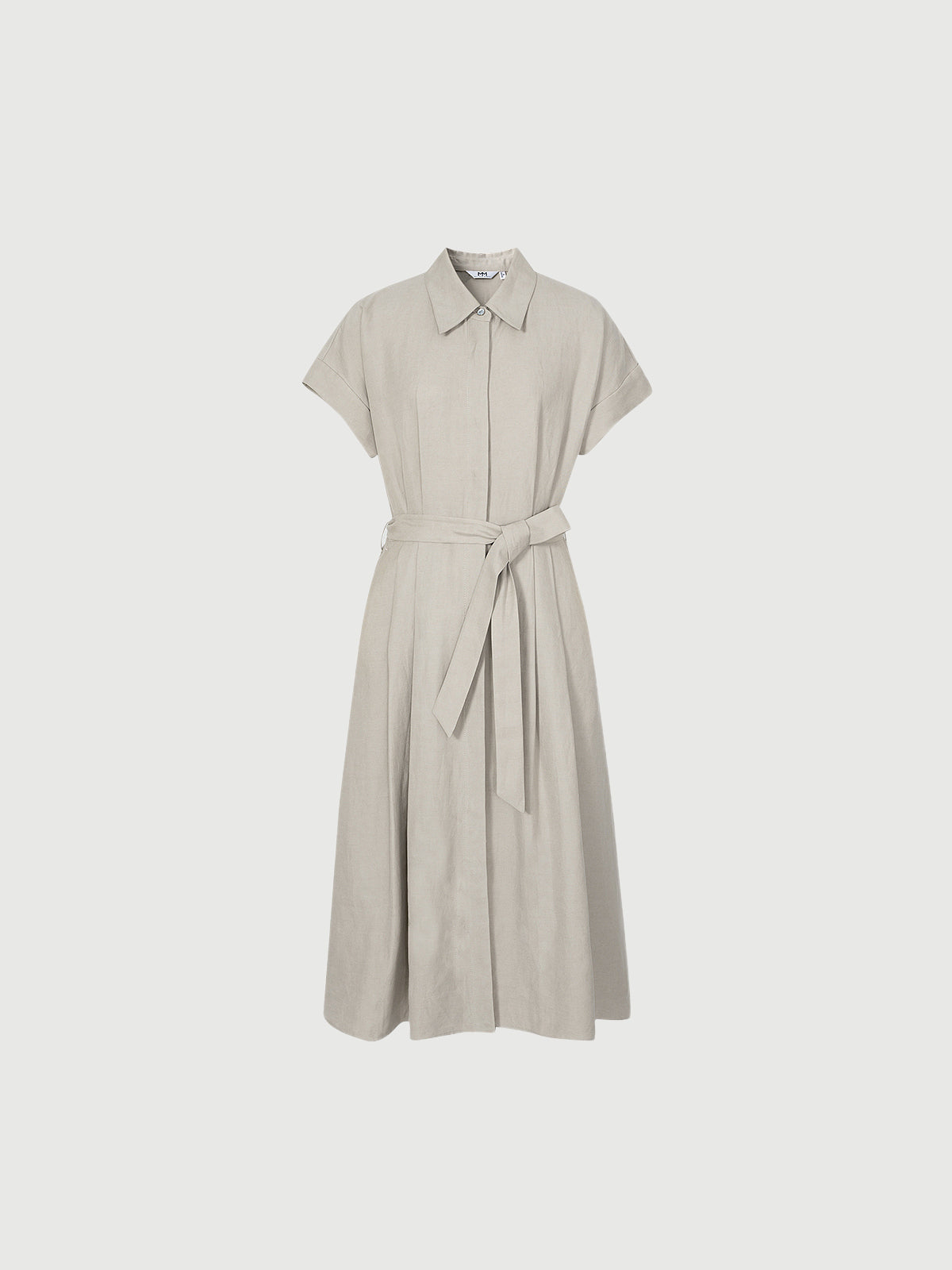 Short Sleeves Lyocell Tie Belt Dress