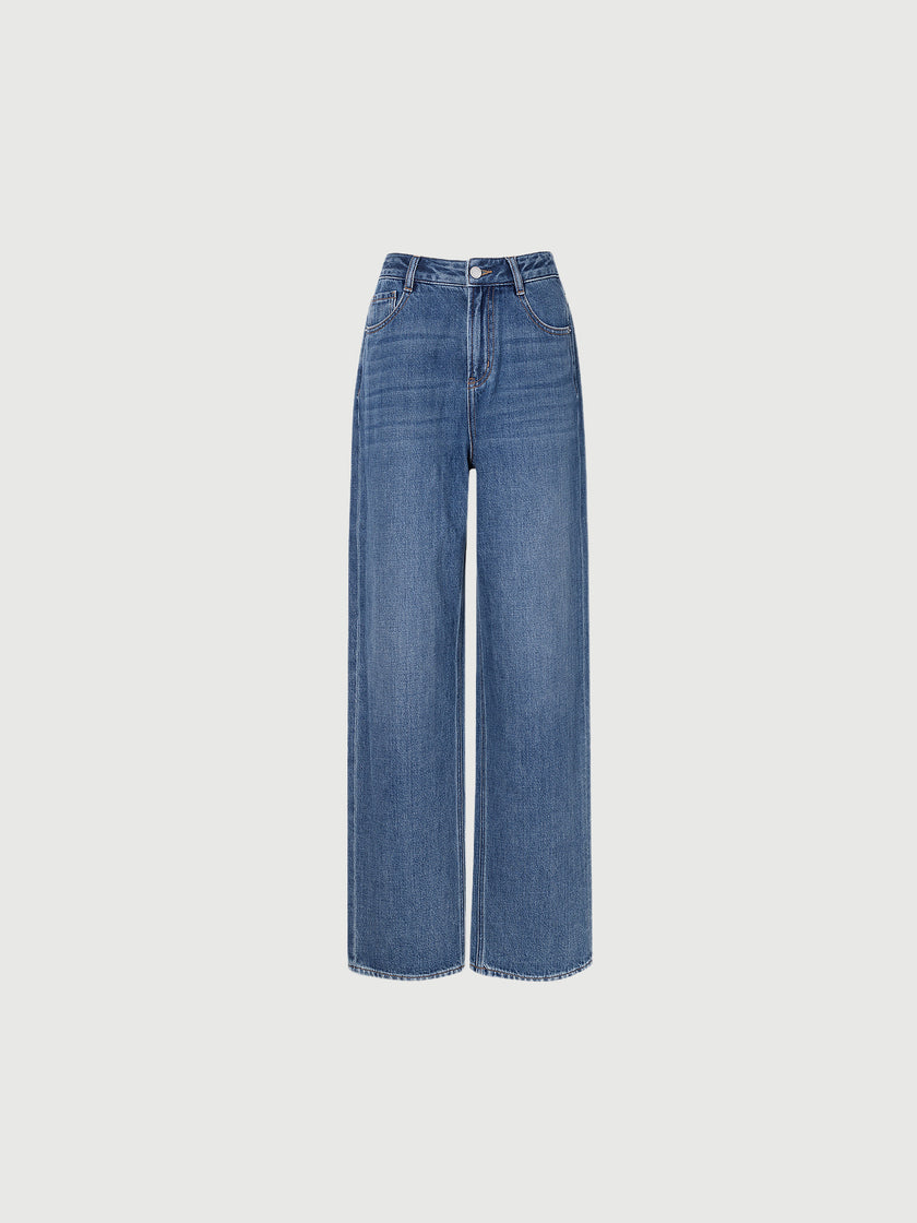 Straight Fit Pure Cotton Jeans