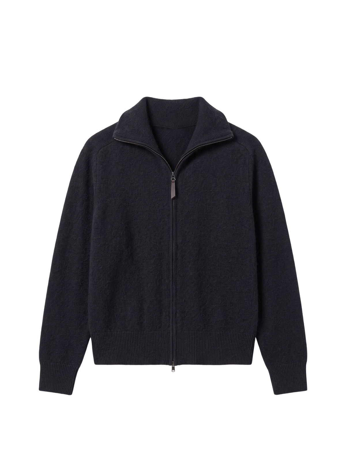 Cable-Sleeve Zip Cashmere Cardigan