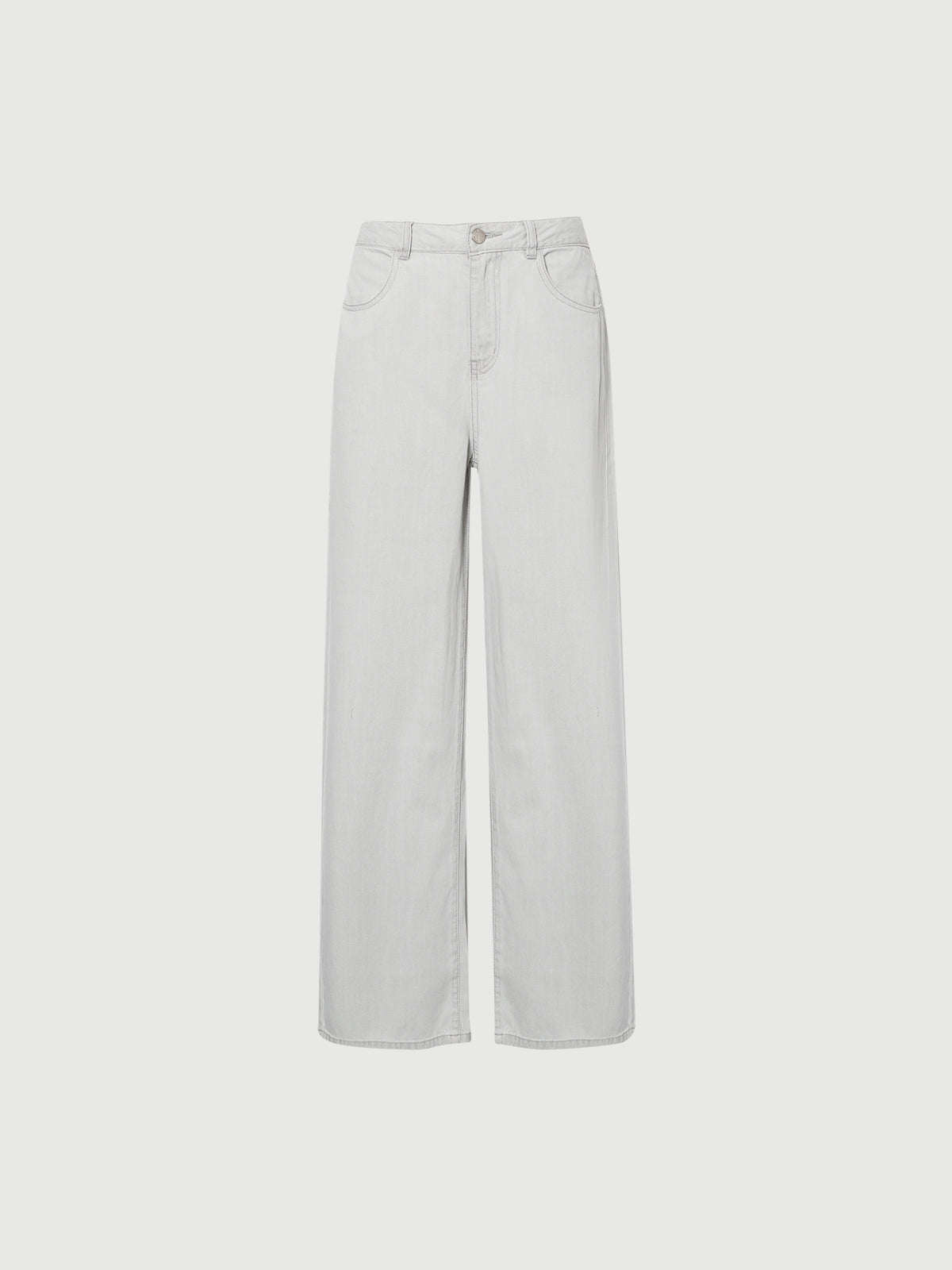 Light Gray Lyocell Straight Jeans