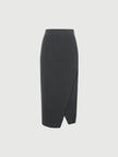 Straight cashmere skirt
