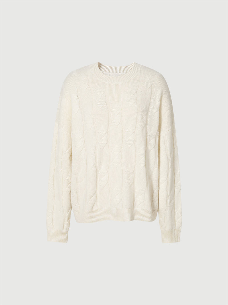 Cable Knit Pure Cashmere Sweater