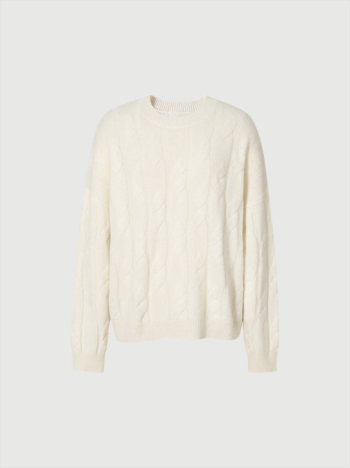 Load image 1 in gallery view. Cable Knit Pure Cashmere Sweater