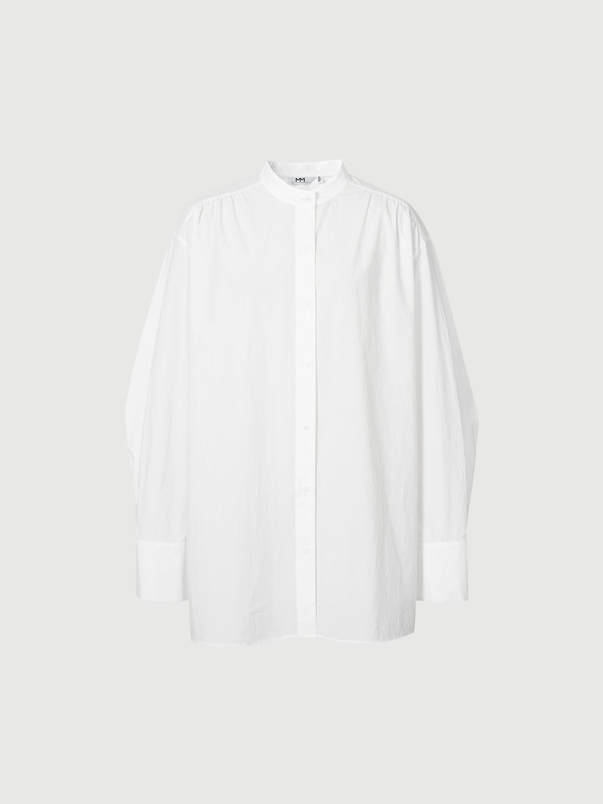 Stand Collar Cotton Long Shirt