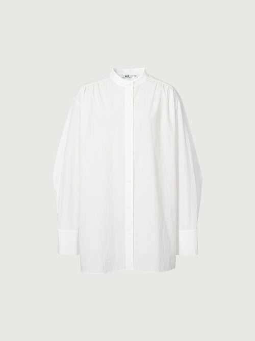 Load image 1 in gallery view. Stand Collar Cotton Long Shirt