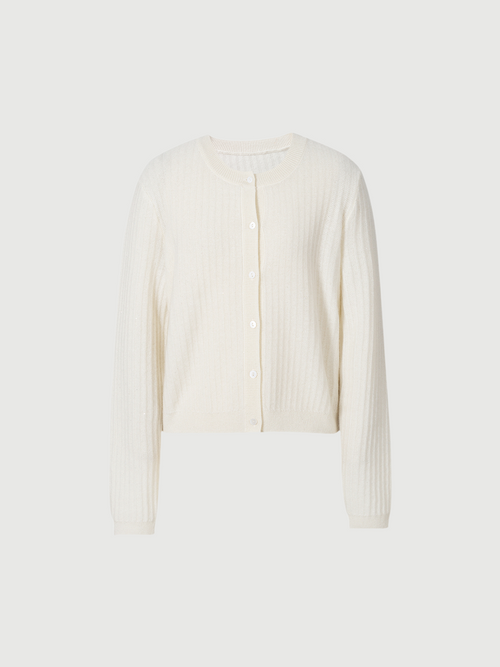 Load image 1 in gallery view. Rib Cashmere Cardigan