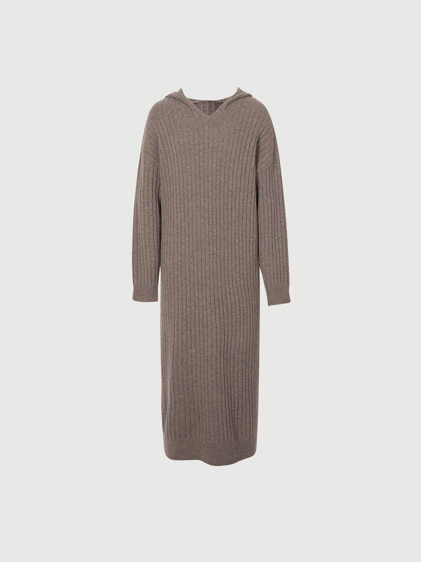 Knit Hooded Shift Dress