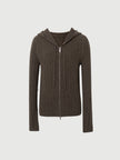 Hooded Zip-Up Cashmere Sweater