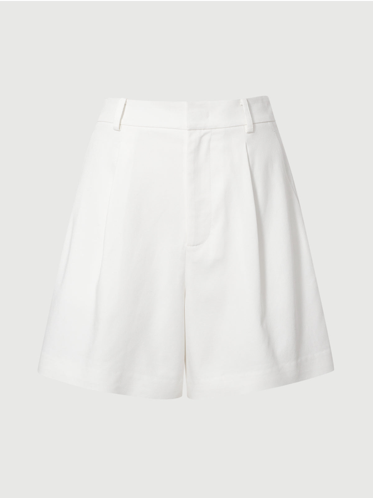 White Straight Shorts