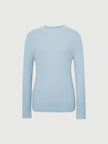 Light blue ribbed sweater on a light gray background