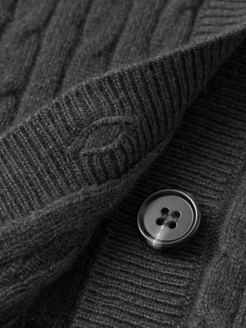 Load image 1 in gallery view. Cable Knit Cashmere Cardigan