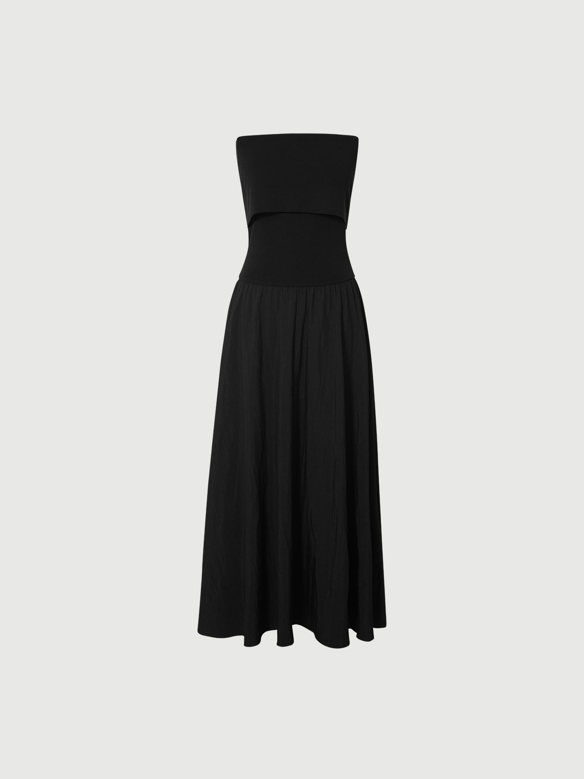 Off-Shoulder Waist-Defined Ankle-Length Dress