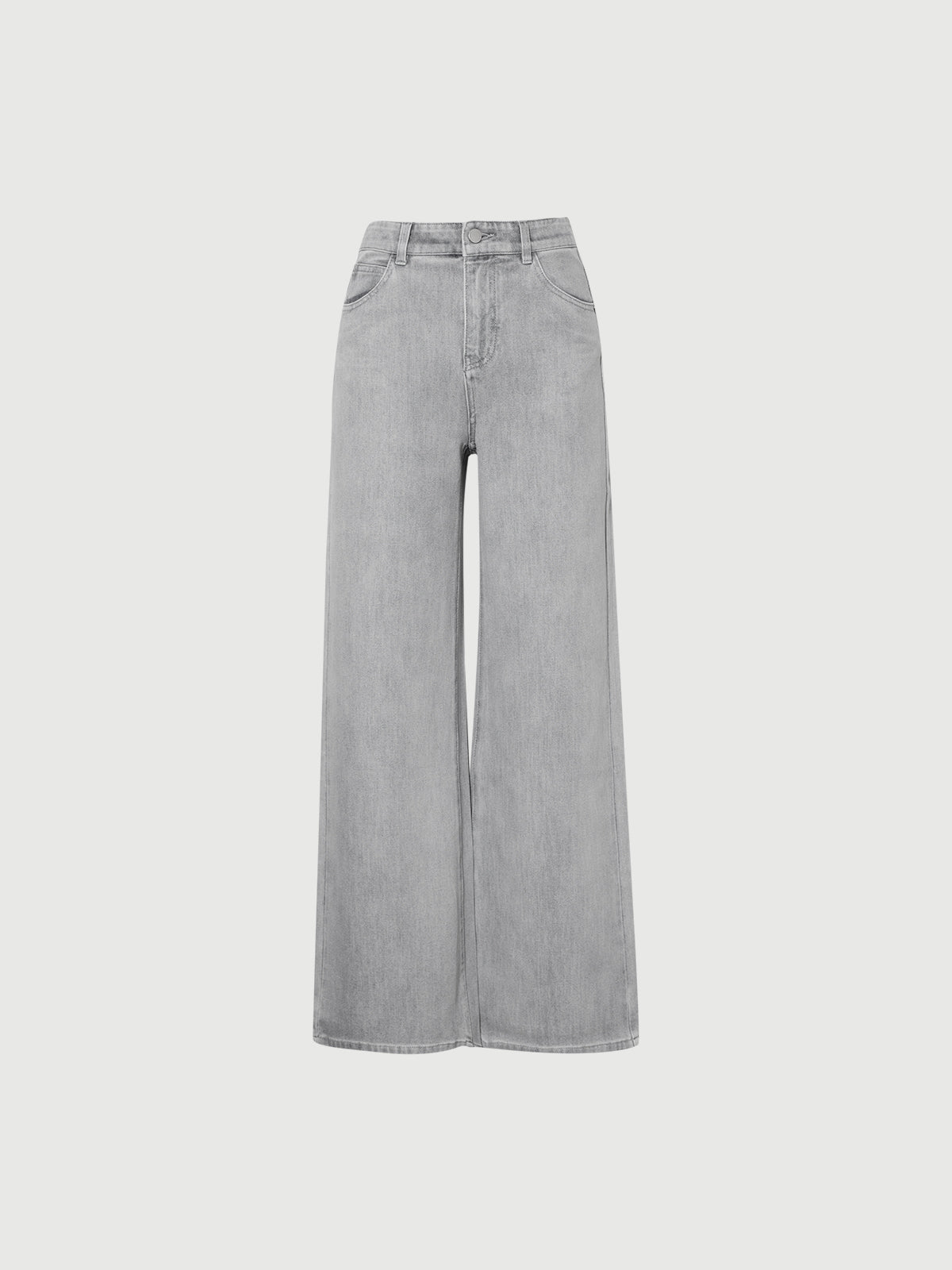 Gray Flared Cotton-Blend Jeans
