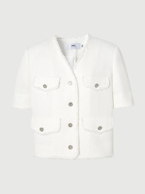 Load image 1 in gallery view. V Neck Short Jacket