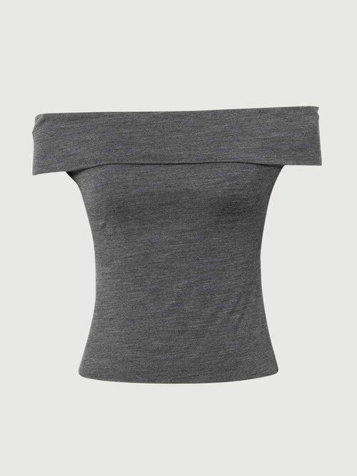Load image 1 in gallery view. Off-the-Shoulder Fitted Top