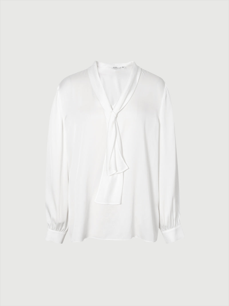 Tie Neck Silk Blouse - MEILLEUR MOMENT OFFICIAL STORE NEW YORK 