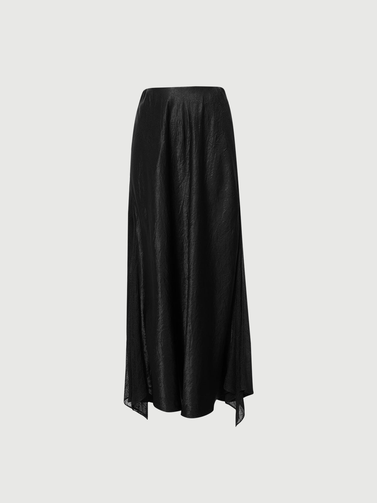 Acetate Silky Waist-Defined Skirt