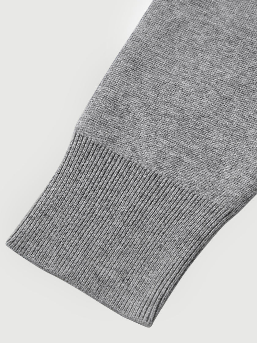 Collarless Wool Blend Cardigan