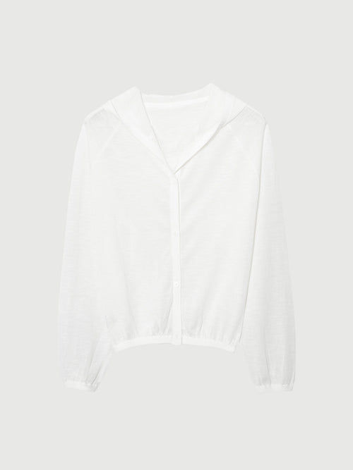 Load image 1 in gallery view. Hooded Lightweight Knit Cardigan