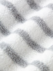 Cotton Gray & White Striped Towel and Bath Set