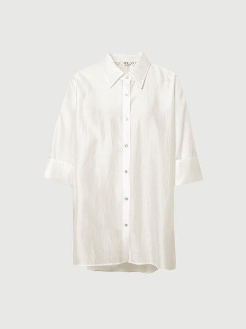 Load image 1 in gallery view. Lyocell Silk-Finish Drape Blouse