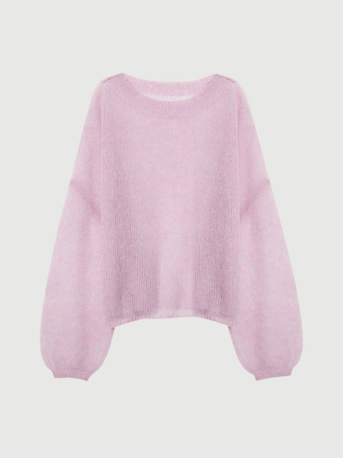 Load image 1 in gallery view. Cashmere-Silk Relaxed Pullover Sweater