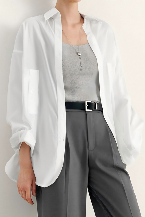 Load image 1 in gallery view. Cotton Button-Up Shirt