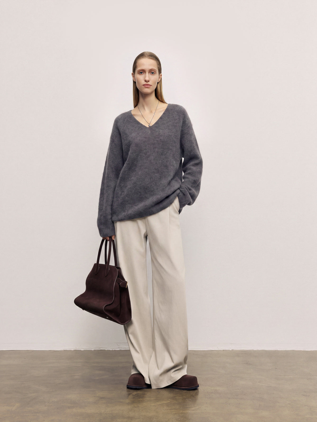 Relaxed V-Neck Raglan Sweater