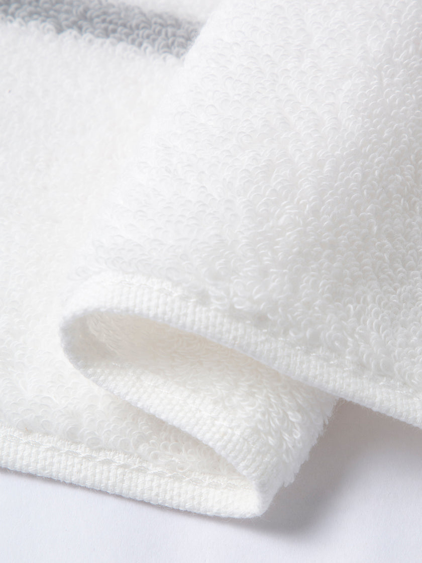 Cotton Gray & White Striped Towel and Bath Set