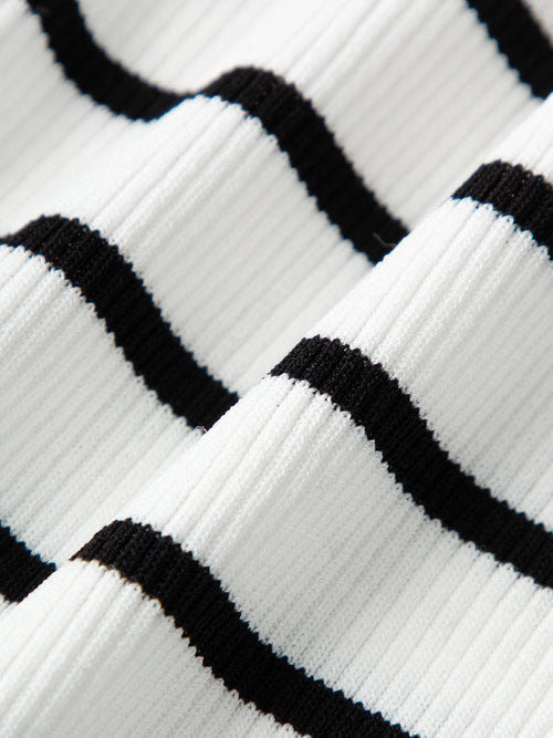 Load image 1 in gallery view. Striped Collared V?Neck Top