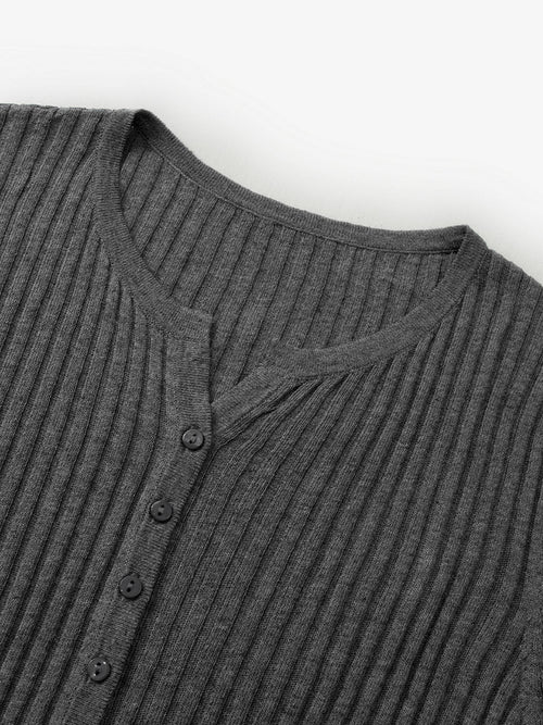 Load image 1 in gallery view. V Neck Short Sleeves Knitwear Top